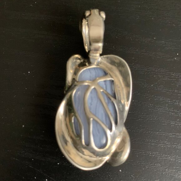 Carolyn Pollack Blue Lace Agate Pendant - Picture 2 of 6